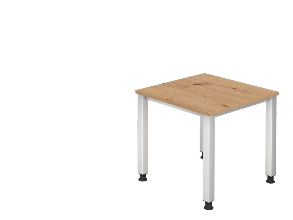 Produktbild Hammerbacher Schreibtisch 4 Fuß eckig 80 x 80 cm Asteiche