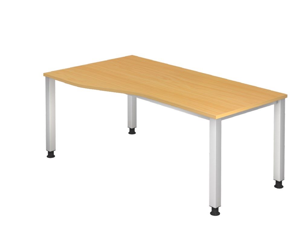 Produktbild Hammerbacher Schreibtisch 4 Fuß eckig 180 x 100/80 cm Buche