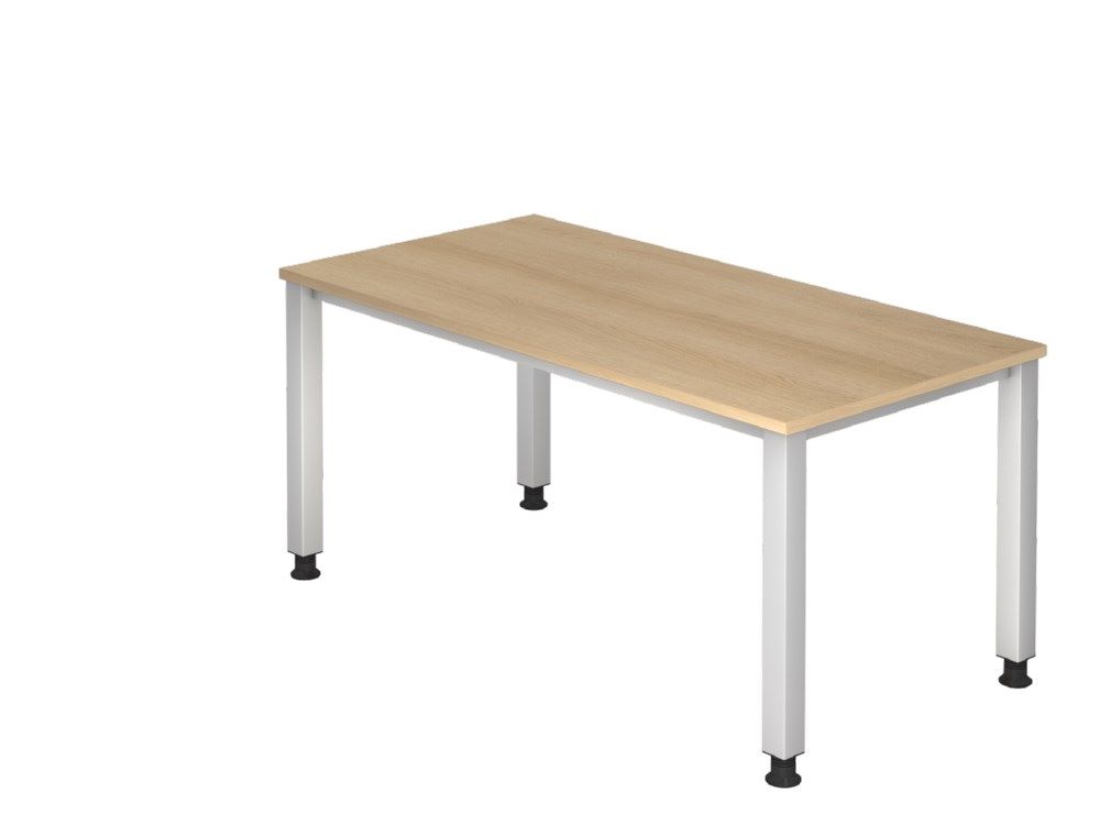 Produktbild Hammerbacher Schreibtisch QS16 4 Fuß eckig 160 x 80 cm Eiche