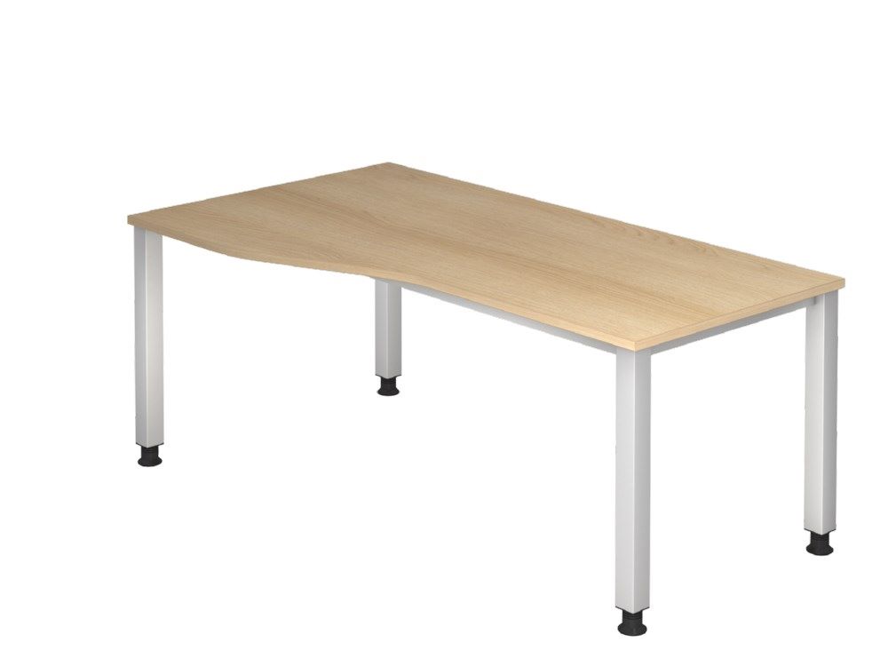 Produktbild Hammerbacher Schreibtisch 4 Fuß eckig 180 x 100/80 cm Eiche