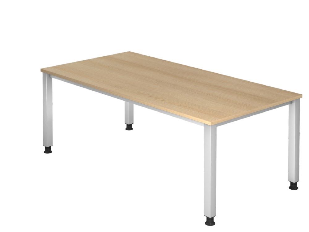 Produktbild Hammerbacher Schreibtisch 4 Fuß eckig 200 x 100 cm Eiche