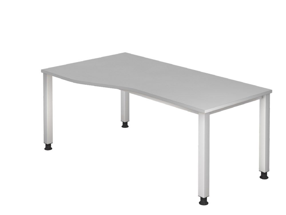 Produktbild Hammerbacher Schreibtisch 4 Fuß eckig 180 x 100/80 cm Grau