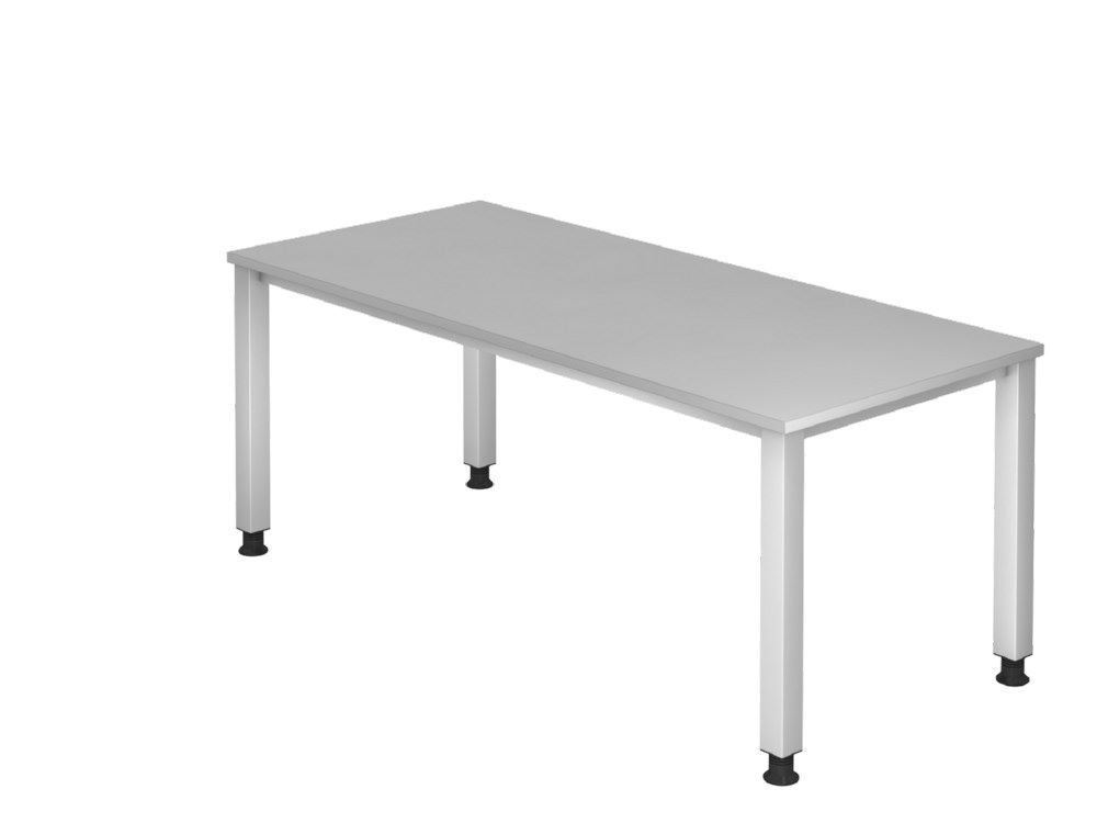 Produktbild Hammerbacher Schreibtisch QS19 4 Fuß eckig 180 x 80 cm in Grau