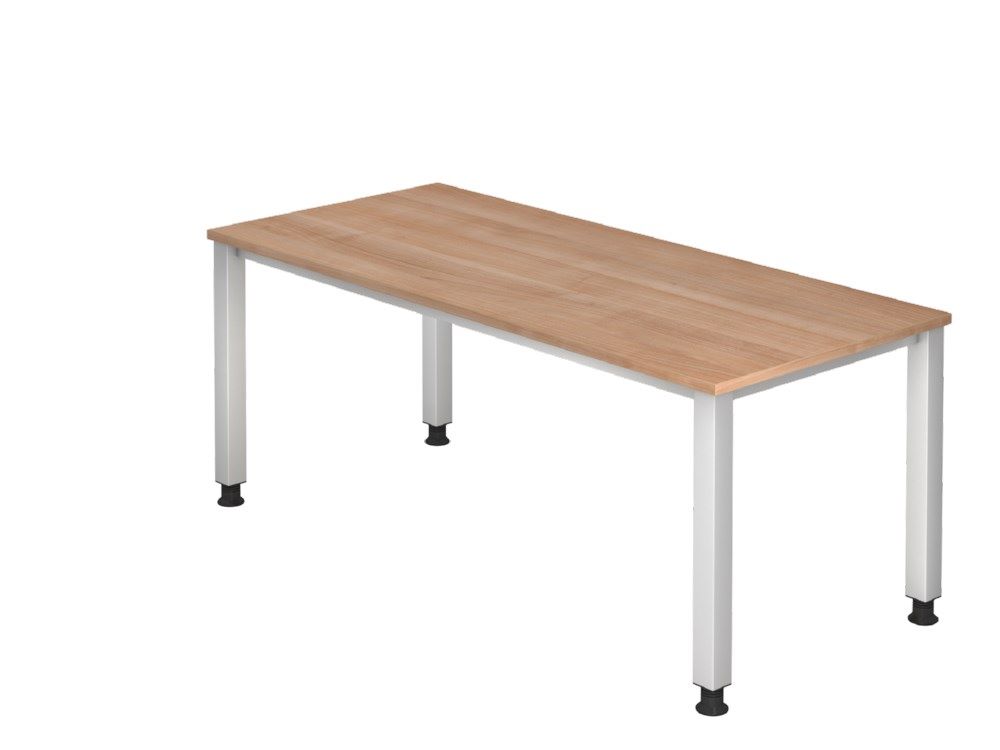 Produktbild Hammerbacher Schreibtisch 4 Fuß eckig 180 x 80 cm Nussbaum