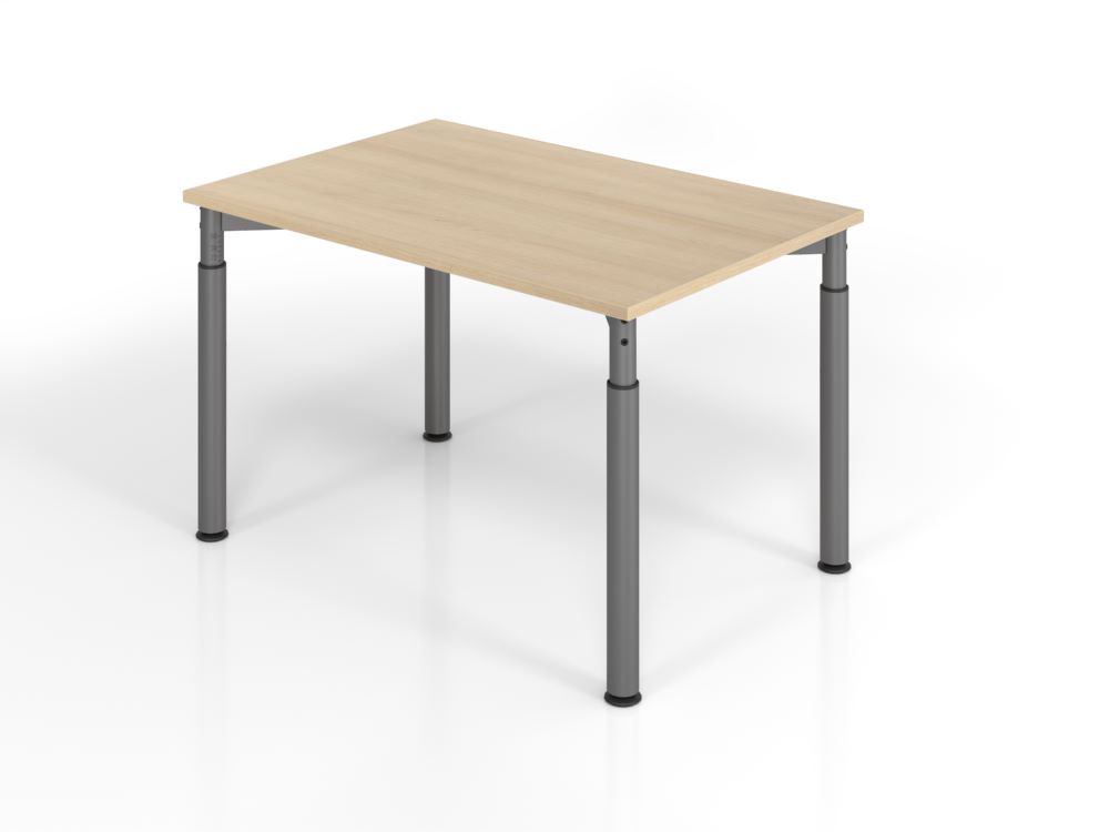 Produktbild Hammerbacher Schreibtisch höhenverstellbar 120 x 80 cm Platte aus Eiche Füße Graphit