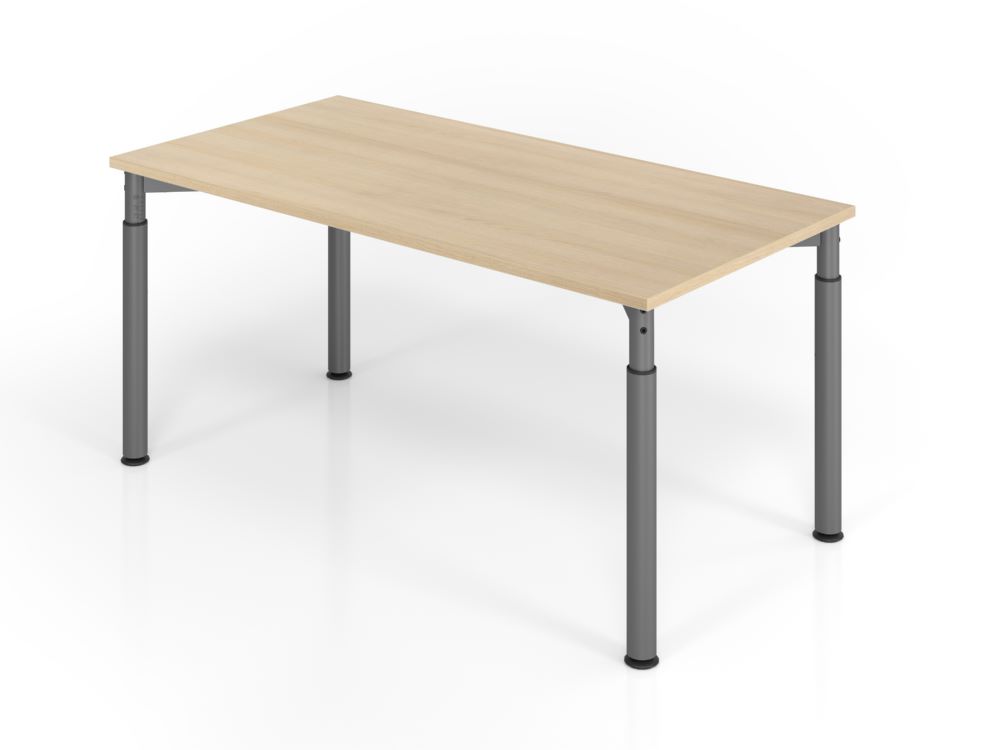Produktbild Hammerbacher Schreibtisch 4 Fuß 160 x 80 cm Eiche / Graphit höheneinstellbar Höhe 68 - 82 cm
