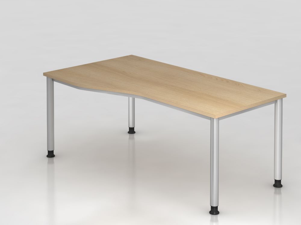 Produktbild Hammerbacher Schreibtisch HS18 4 Fuß 180 x 100 / 80 cm Eiche