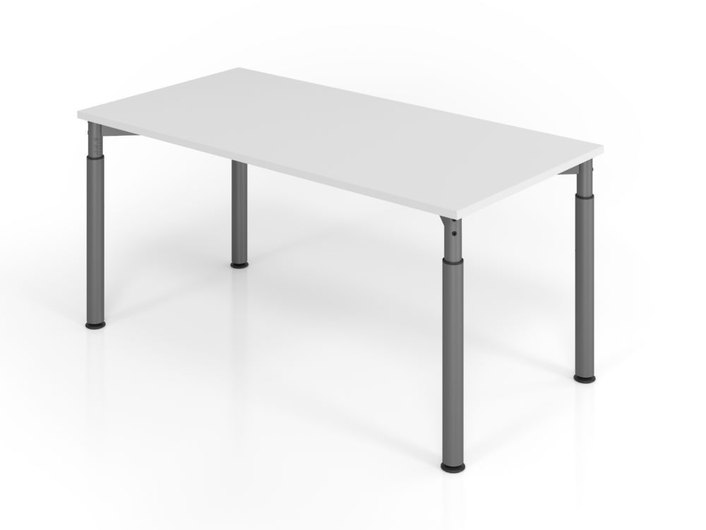 Produktbild Hammerbacher Schreibtisch 4 Fuß 160 x 80 cm Grau / Graphit Höhe 68 - 82 cm