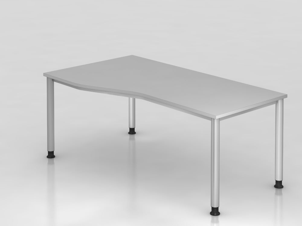 Produktbild Hammerbacher Schreibtisch 4 Fuß 180 x 100 / 80 cm Grau Arbeitshöhe 68,5 - 81 cm