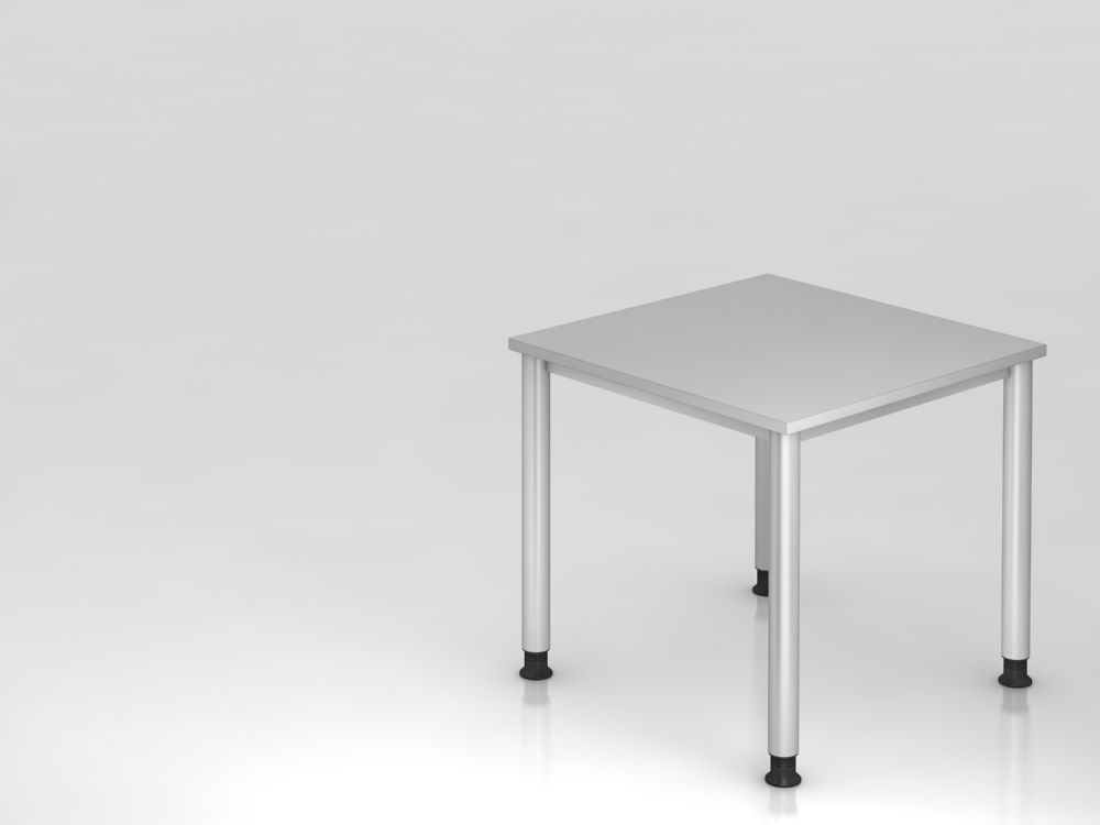 Produktbild Hammerbacher Schreibtisch 4 Fuß 80 x 80 cm Grau / Silber
