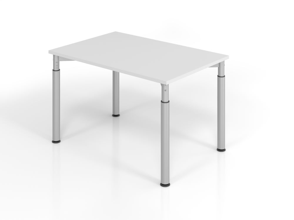 Produktbild Hammerbacher Schreibtisch höhenverstellbar 120 x 80 cm Farbe Grau Silber