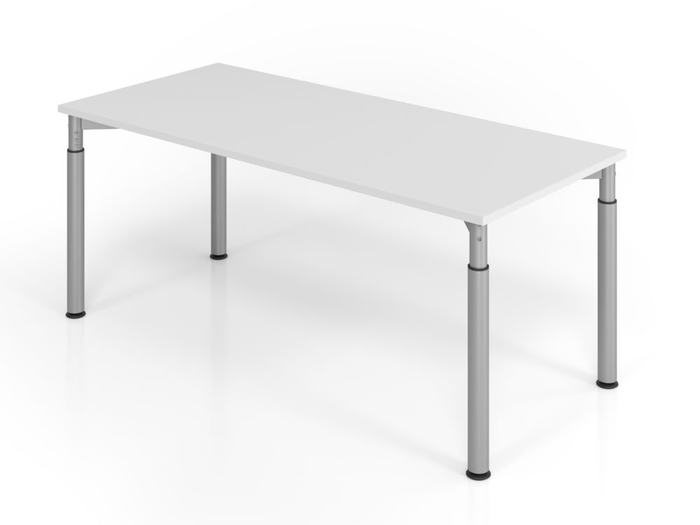 Produktbild Hammerbacher Schreibtisch 4 Fuß 180 x 80 cm Grau / Silber Arbeitshöhe 68 - 82 cm
