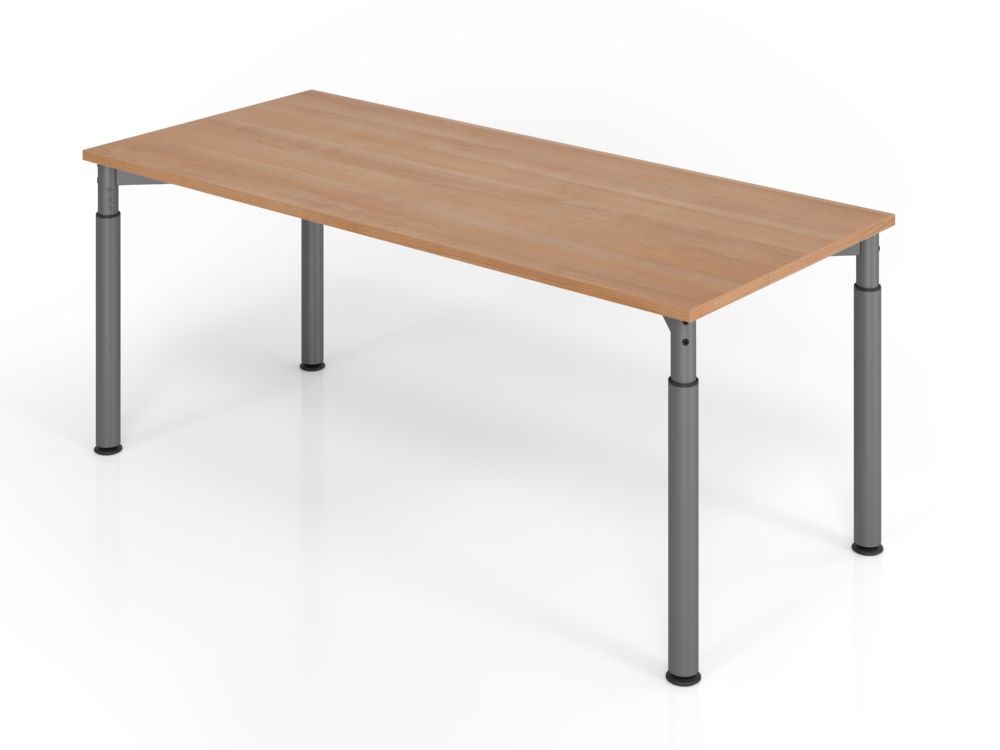 Produktbild Hammerbacher Schreibtisch 4 Fuß höheneinstellbar 180 x 80 cm Nussbau / Graphit