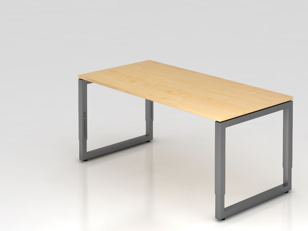 Produktbild Hammerbacher Schreibtisch RS16 O-Fuß eckig 160 x 80 cm Ahorn / Graphit höheneinstellbar