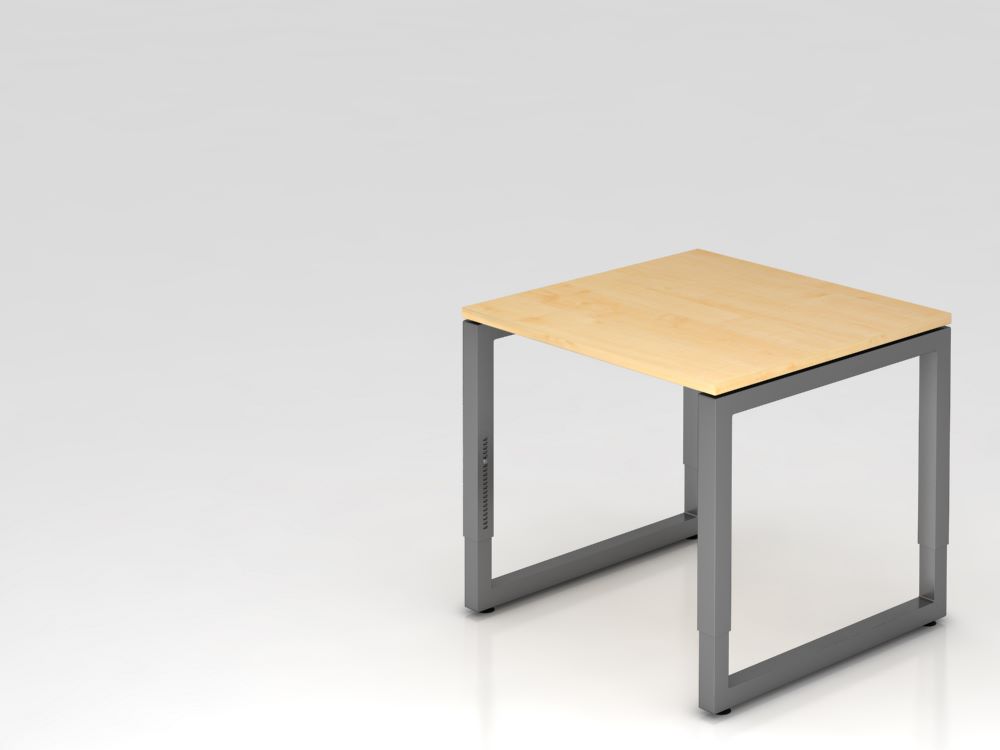 Produktbild Hammerbacher Schreibtisch O-Fuß eckig 80 x 80 cm Ahorn / Graphit Arbeitshöhe 65-85 cm