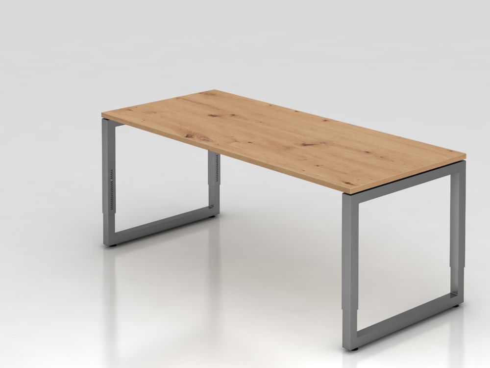 Produktbild Hammerbacher Schreibtisch O-Fuß eckig 180 x 80 cm Asteiche / Graphit