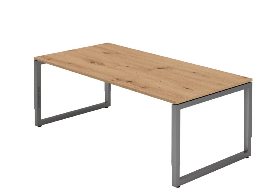 Produktbild Hammerbacher Schreibtisch O-Fuß eckig 200 x 100 cm Asteiche Graphit