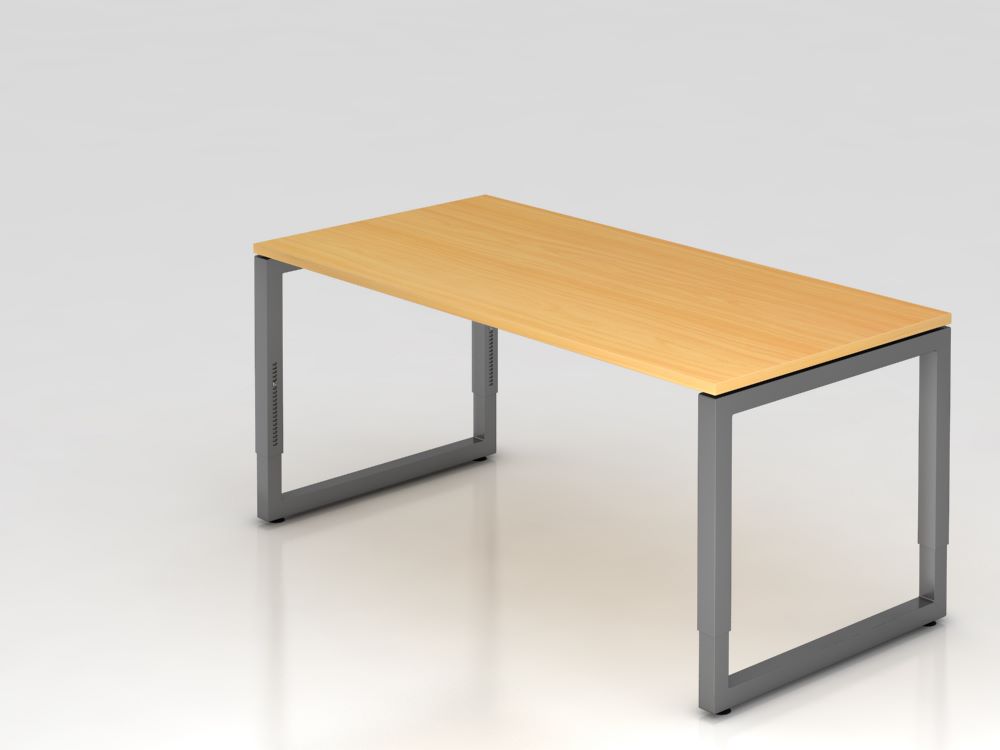 Produktbild Hammerbacher Schreibtisch RS16 O-Fuß eckig 160 x 80 cm höheneinstellbar Buche / Graphit