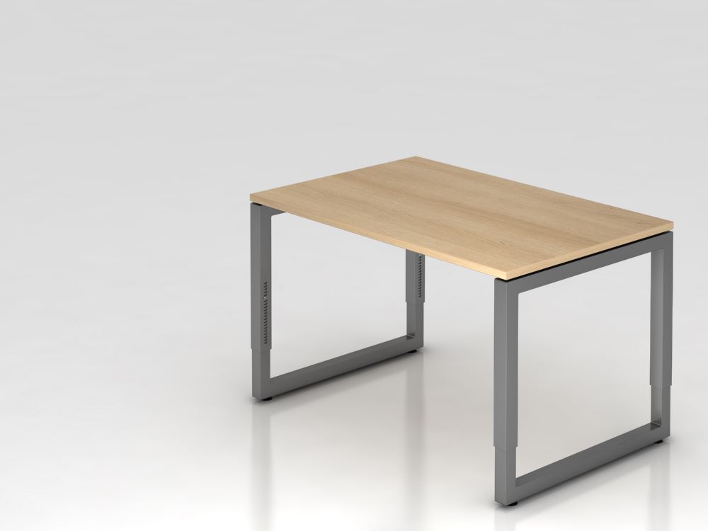 Produktbild Hammerbacher Schreibtisch O-Fuß eckig Rahmen-Gestell in Graphit 120 x 80 cm Eiche