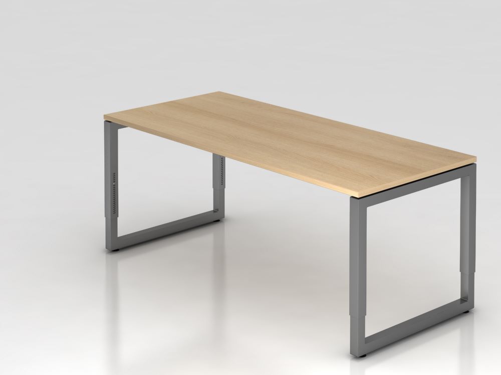 Produktbild Hammerbacher Schreibtisch O-Fuß eckig 180 x 80 cm Eiche / Graphit