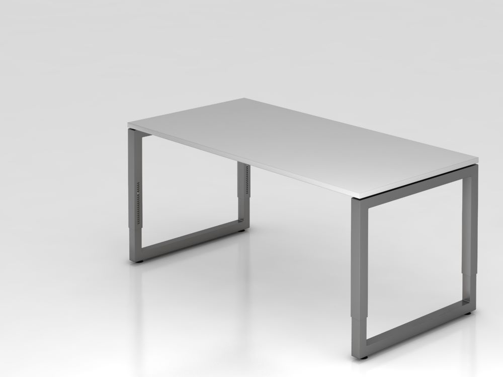 Produktbild Hammerbacher Schreibtisch O-Fuß eckig 160 x 80 cm Höhe 65 - 85 cm Grau / Graphit