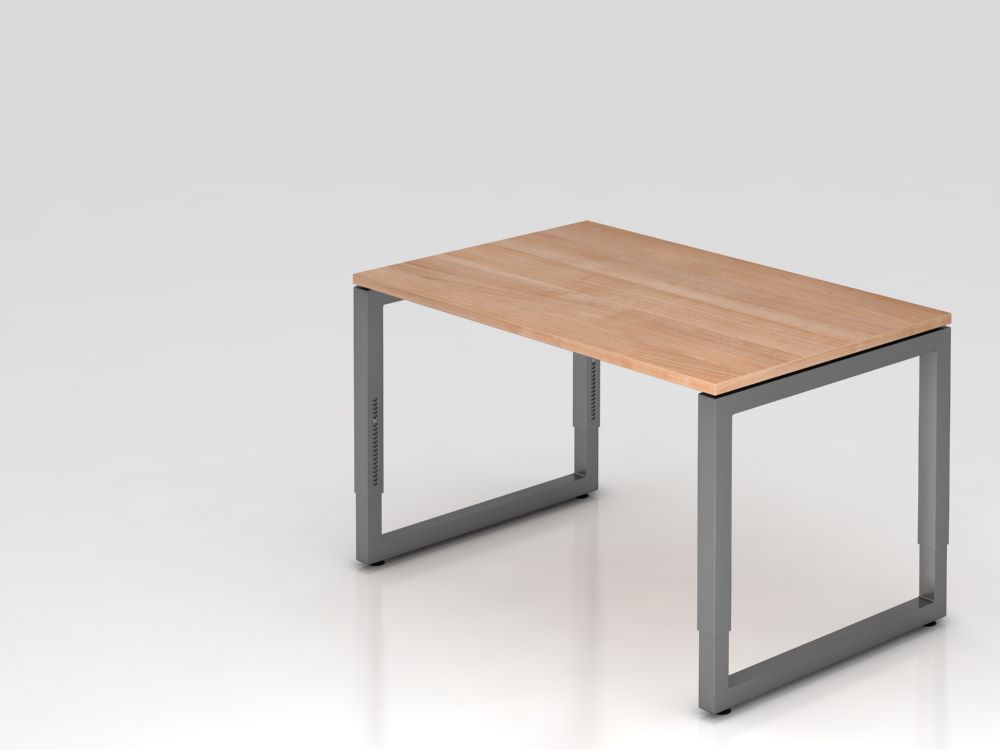 Produktbild Hammerbacher Schreibtisch O-Fuß eckig 120 x 80 cm Nussbaum höheneinstellbar