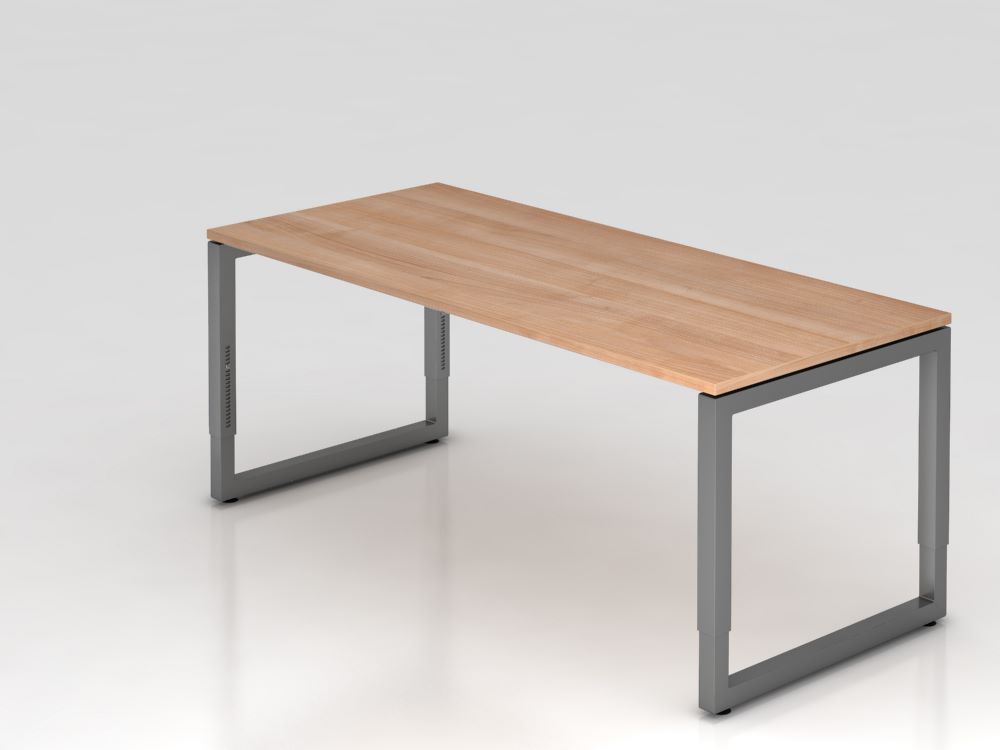 Produktbild Hammerbacher Schreibtisch O-Fuß eckig 180 x 80 cm Nussbaum