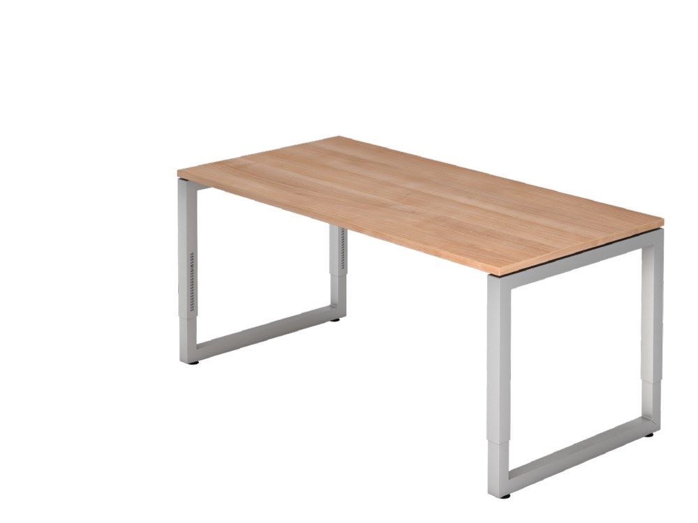 Produktbild Hammerbacher Schreibtisch O-Fuß eckig 160 x 80 cm Nussbaum Arbeitshöhe 65 - 85 cm