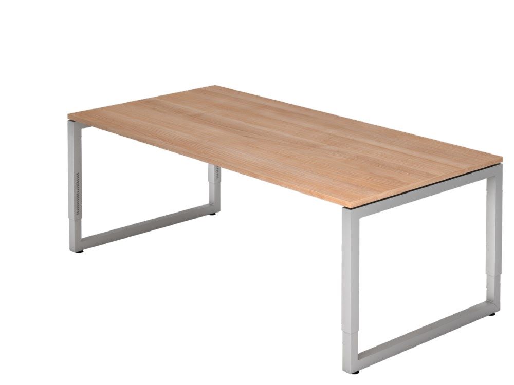 Produktbild Hammerbacher RS2E Schreibtisch O-Fuß eckig 200 x 100 cm Nussbaum