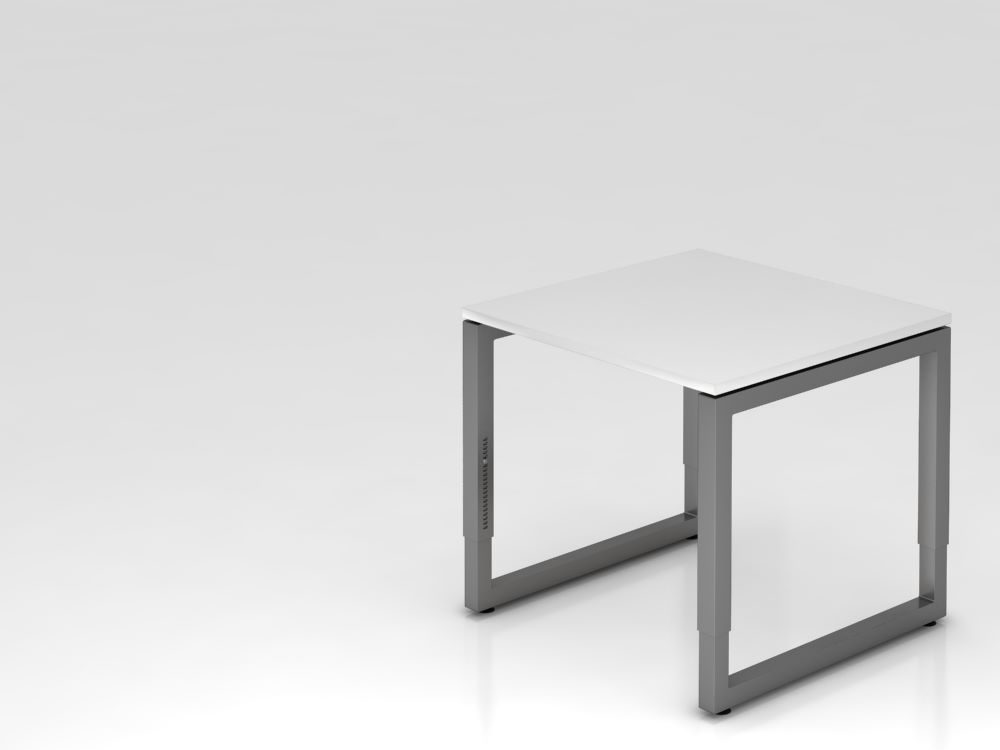 Produktbild Hammerbacher RS08 Schreibtisch O-Fuß eckig 80 x 80 cm Weiß / Graphit Höhe 65 - 85 cm