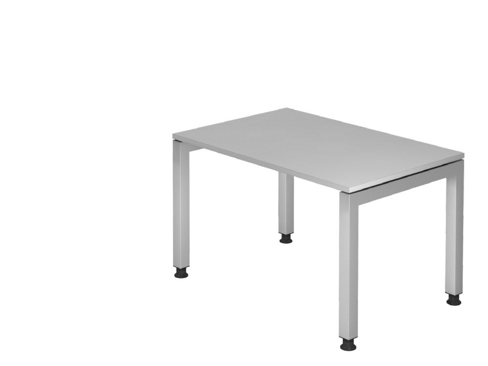 Produktbild Hammerbacher Schreibtisch U-Fuß eckig 120 x 80 cm Grau 4-Fuß-Gestell in Silber 