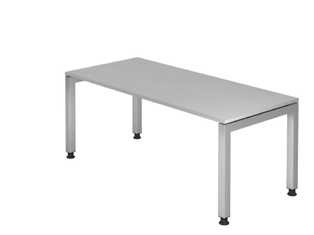 Produktbild Hammerbacher Schreibtisch U-Fuß eckig 180 x 80 cm Grau Arbeitshöhe 68 - 76 cm