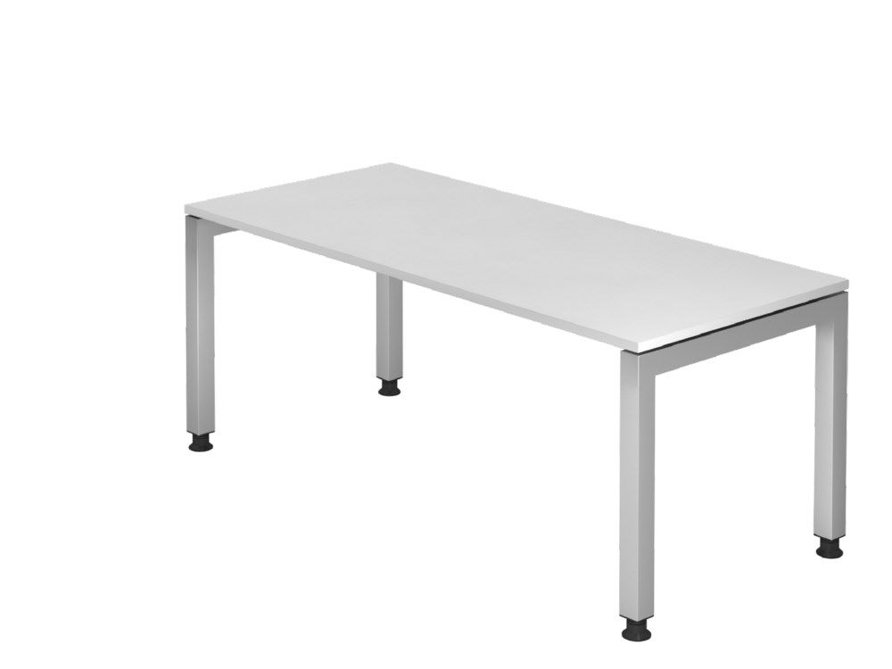 Produktbild Hammerbacher Schreibtisch U-Fuß eckig 180 x 80 cm Weiß Arbeitshöhe 68 - 76 cm