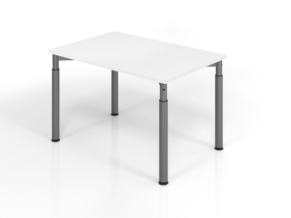 Produktbild Hammerbacher Schreibtisch 4 Fuß 120 x 80 cm Weiß / Graphit höheneinstellbar 