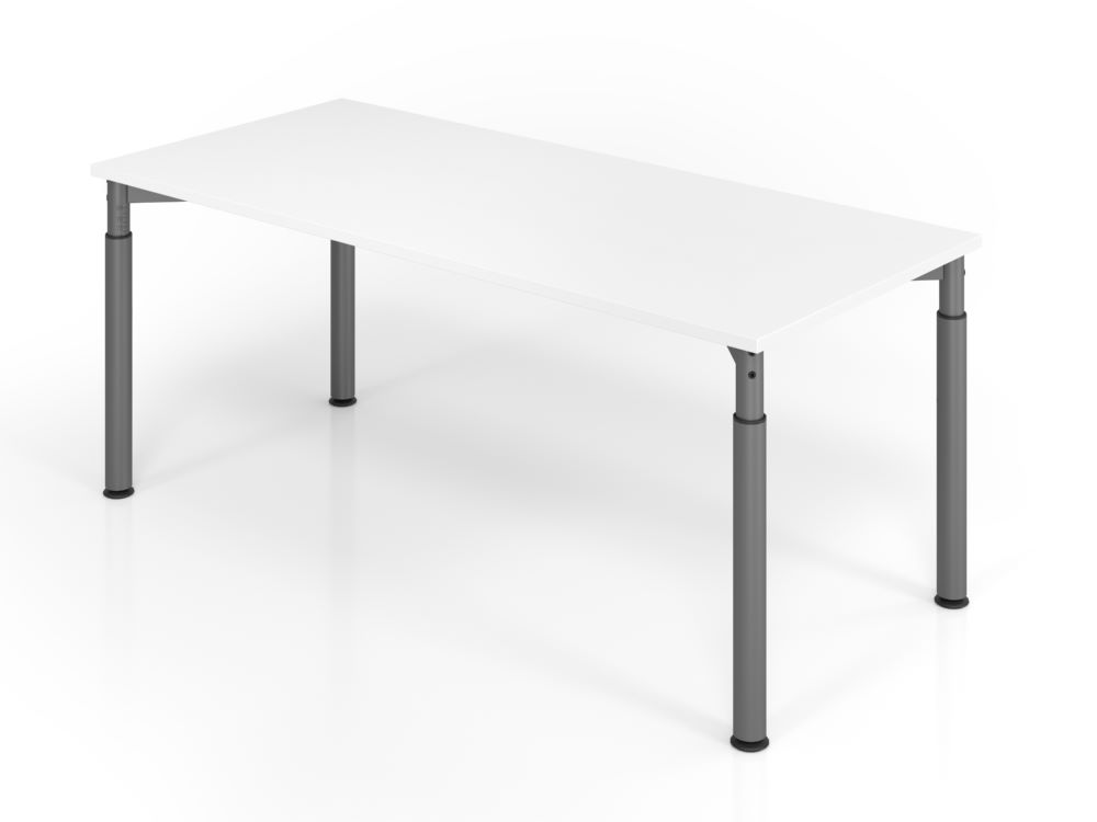 Produktbild Hammerbacher YS19 Schreibtisch 4 Fuß 180 x 80 cm Weiß / Graphit höheneinstellbar 