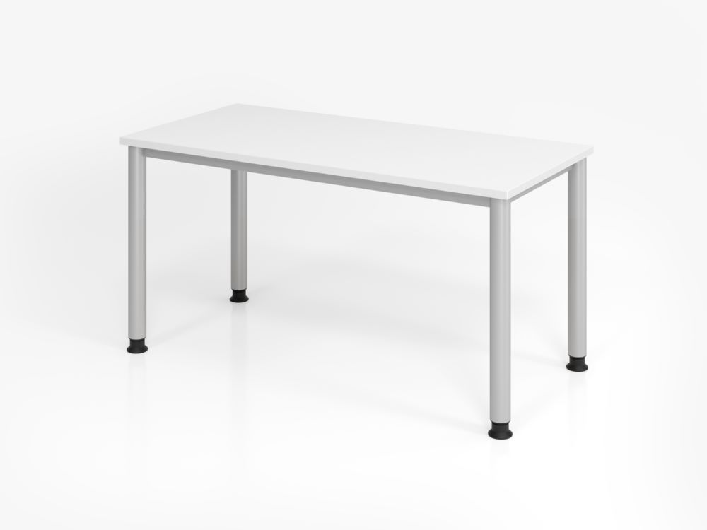 Produktbild Hammerbacher HS614 Schreibtisch 140 x 67 cm Weiß Arbeitshöhe 68,5 - 81 cm