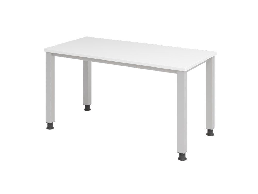 Produktbild Hammerbacher Schreibtisch 4 Fuß-rund 140 x 67 cm Weiß Silber