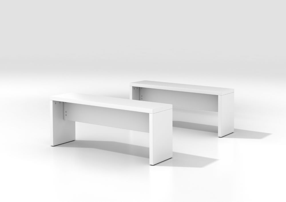 Produktbild Hammerbacher 2 Bistrobänke 118 x 34 x 45 cm in Weiß