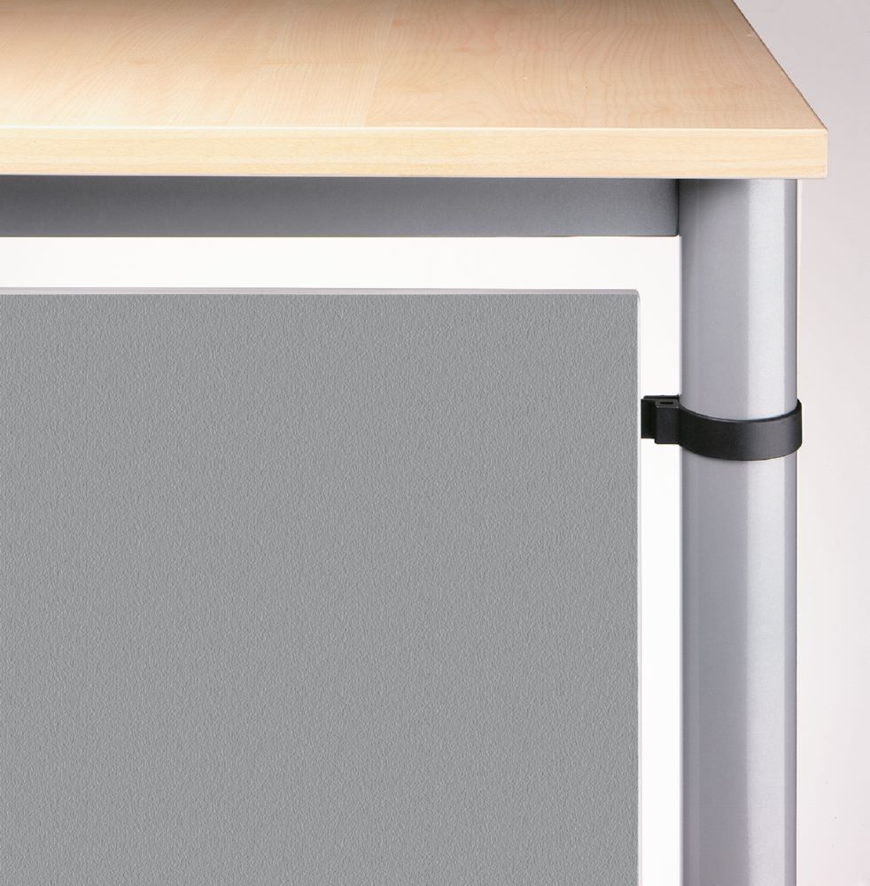 Produktbild Hammerbacher Sichtblende für Schreibtische in Silber Höhe 40 cm