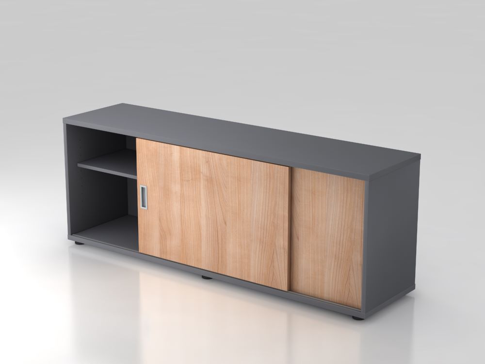 Produktbild Hammerbacher Sideboard 160 x 59,6 cm beidseitig nutzbar Graphit Nussbaum