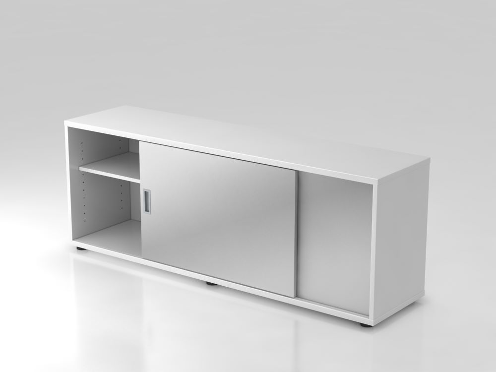 Produktbild Hammerbacher Sideboard 1,5OH 160 x 40 x 59,6 cm Farben Weiß und Silber