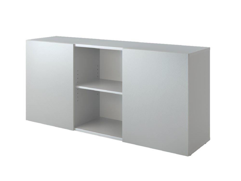 Produktbild Hammerbacher Sideboard 2 OH mit Schiebetüren Grau / Silber B 160 x T 42 x H 74,8 cm