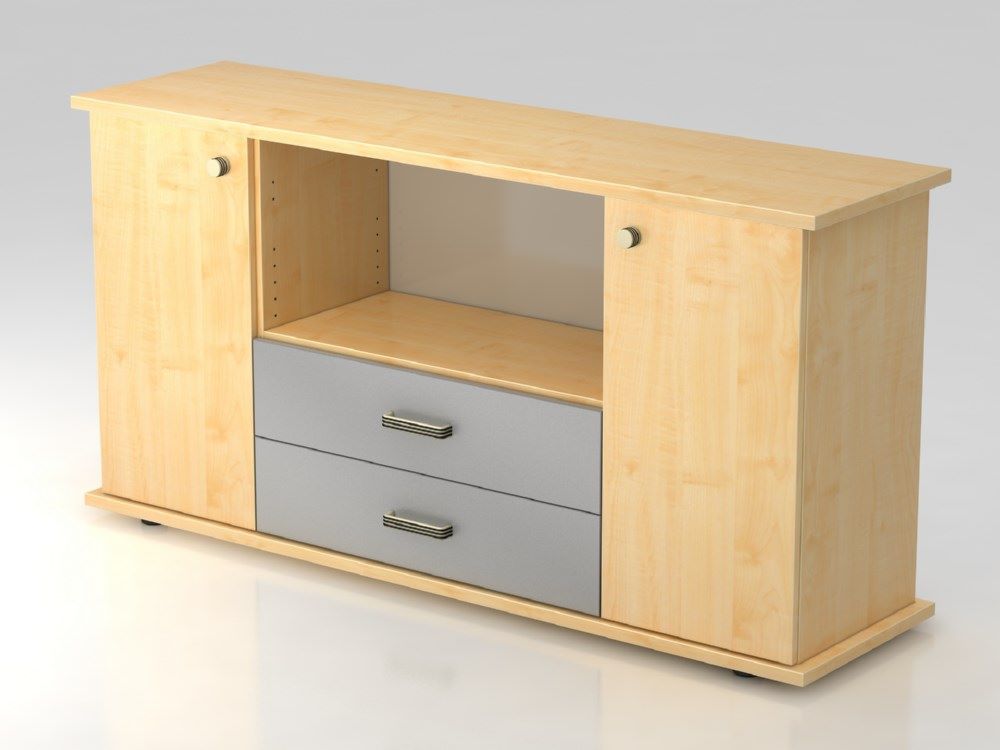 Produktbild Hammerbacher Sideboard 2 Türen 2 Schübe SG Breite 166 cm Ahorn / Ahorn