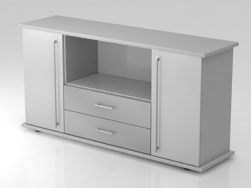 Produktbild Hammerbacher Sideboard 2 Türen 2 Schubkasten RE Grau Breite 166 cm