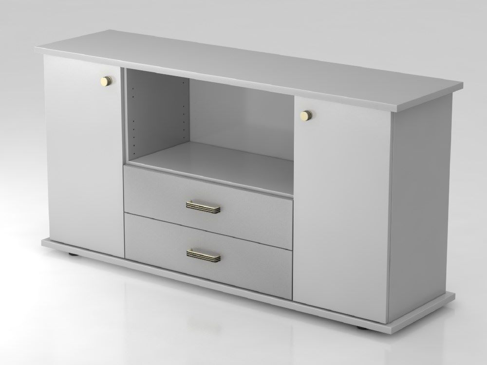 Produktbild Hammerbacher Sideboard 2 Türen 2 Schubkasten SG Grau / Grau Breite 166 cm