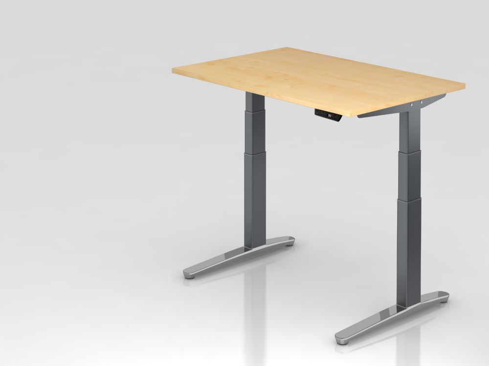Produktbild Hammerbacher Sitz-Steh-Schreibtisch Elektroantrieb 120 x 80 cm Ahorn Graphit