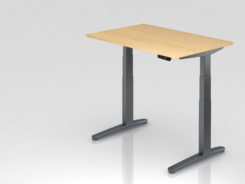 Produktbild Hammerbacher Sitz-Steh-Schreibtisch 120 x 80 cm Ahorn Elektroantrieb 2-stufig