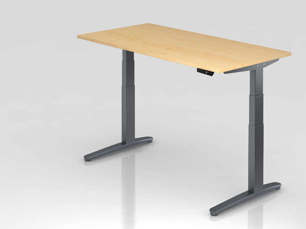 Produktbild Hammerbacher Sitz-Steh-Schreibtisch 160 x 80 cm Ahorn Platte 25 mm