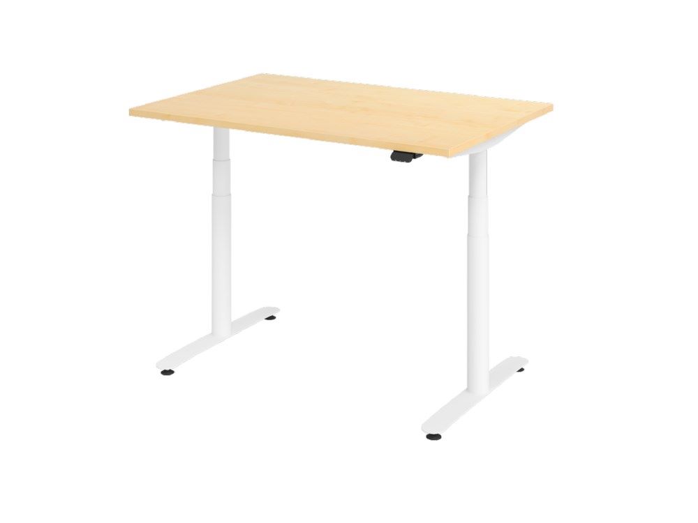 Produktbild Hammerbacher Sitz-Steh-Schreibtisch 120 x 80 cm Ahorn höhenverstellbar