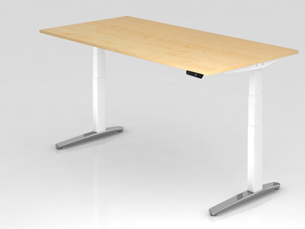 Produktbild Hammerbacher Sitz-Steh-Schreibtisch 200 x 100 cm Ahorn Arbeitshöhe 65 - 130 cm